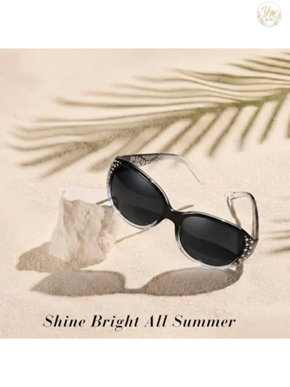 Polarized Sunglasses for Women Rhinestone Wrap Around Shades